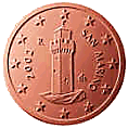 1 cent Euromünze San Marino